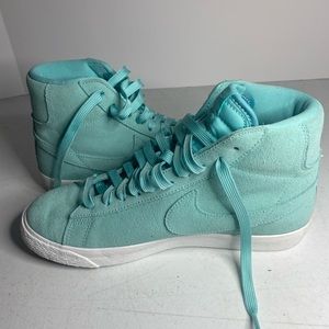 Nike Blazer Mid High Top Island Green suede shoes